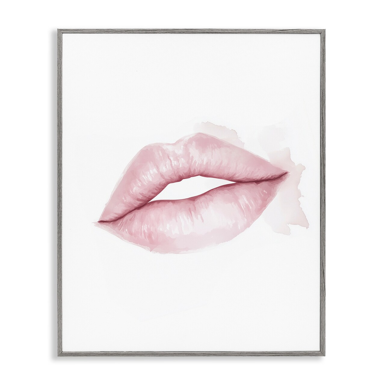 Stupell Industries Pink Lips Watercolor Framed Giclee, design by Christine Simpson Art